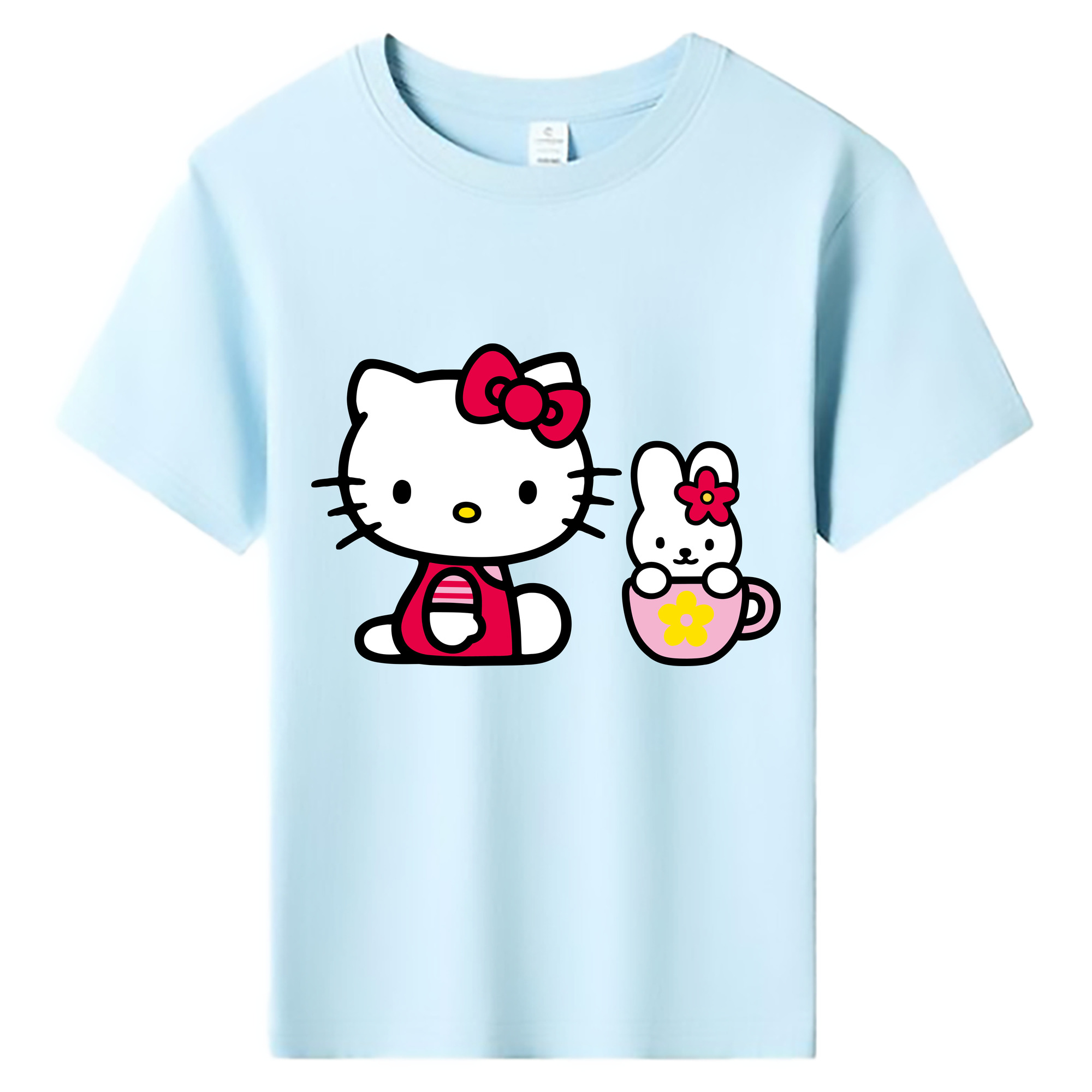 （画像用） Hello Kitty ハローキティ 綿100％キッズTシャツ（フロントプリント）